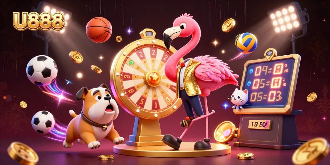 U888 captures the excitement of sports betting with 3D animated characters and vibrant game elements.