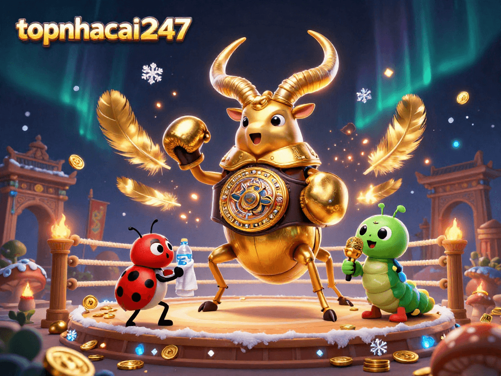 Engage with topnhacai247 through an energetic casino showdown featuring colorful characters and dynamic elements.