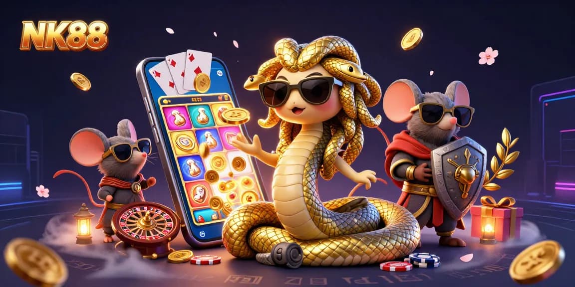 Experience the thrilling world of NK88, featuring engaging gameplay and vibrant characters in a dynamic casino setting.