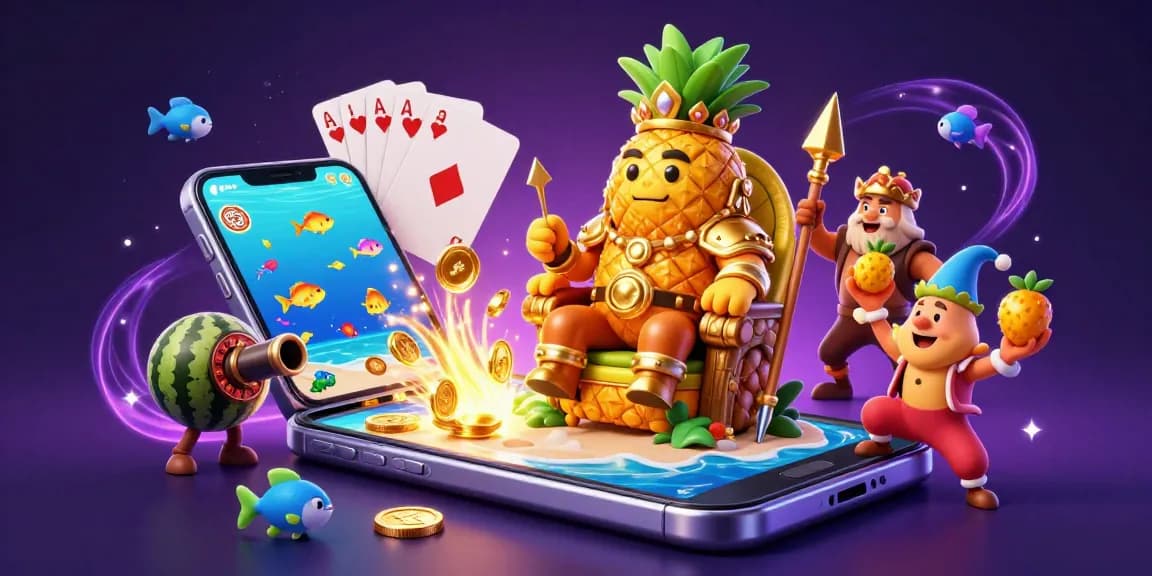 bắn cá thần tài captures the excitement of fish shooting games with a vibrant casino atmosphere.