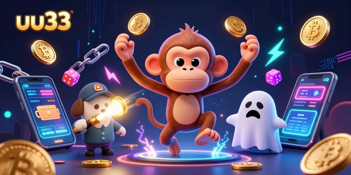 Engage with uu33's thrilling haunted casino scene featuring crypto elements and playful characters.