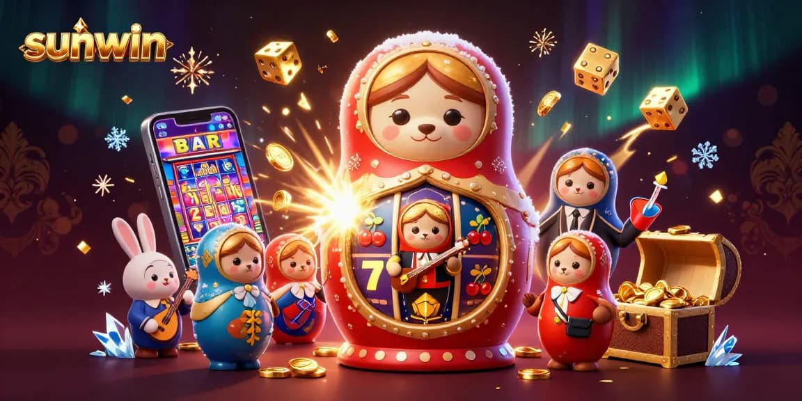 Experience the thrilling jackpot scene at sunwin with colorful casino elements and characters.