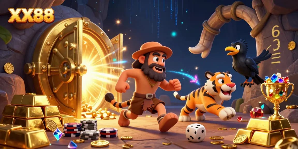 Spin the reels with XX88 at a prehistoric casino filled with treasures and excitement.