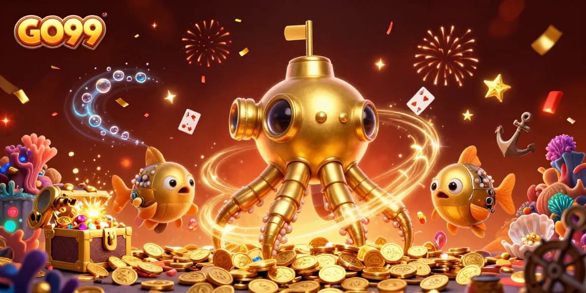 Join the fun at GO99 as the kraken submarine and mechanical fish dive into a treasure of rewards and games!
