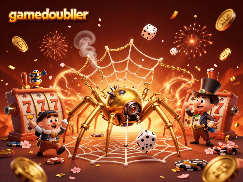 Engage with gamedoubler's exciting slots and casino action depicted in a rich 3D scene.