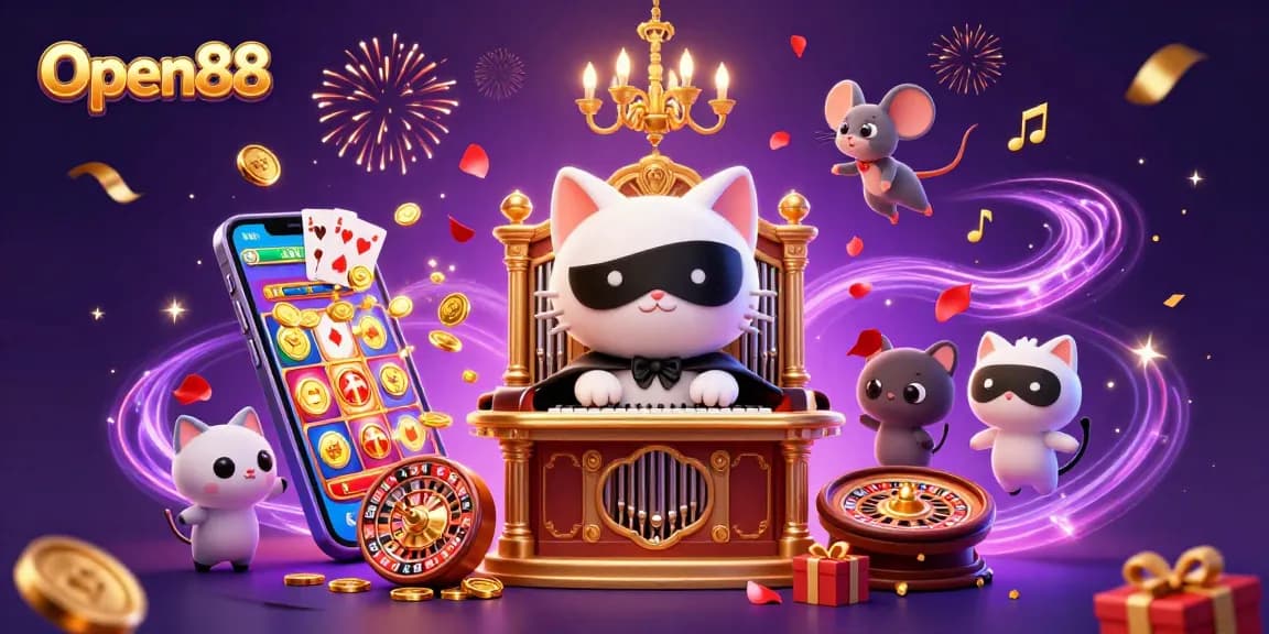 Experience exciting games with Open88 in a vibrant casino scene full of action and rewards.