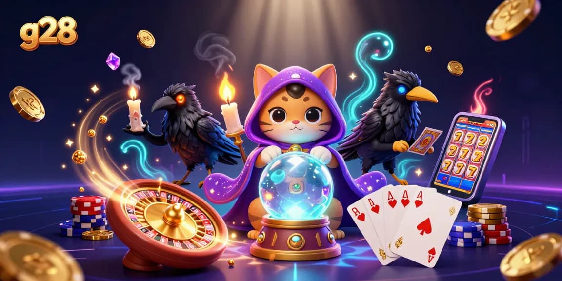Experience thrilling gaming moments at g28 with a vibrant 3D casino scene full of excitement.