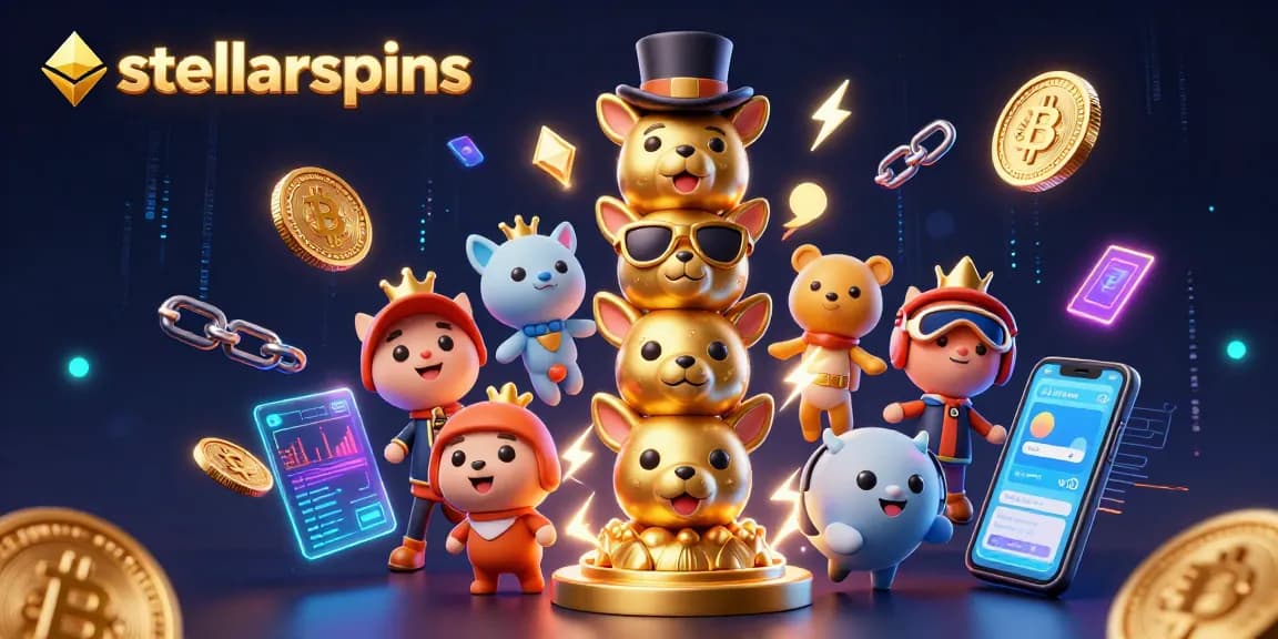 Experience the vibrant world of stellarspins with animated crypto and casino elements.