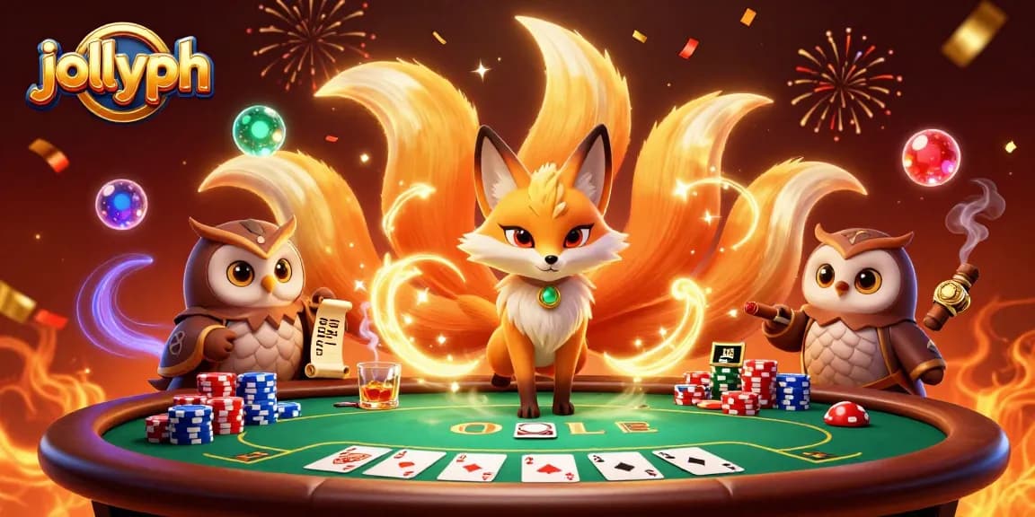 Engage with jollyph through a vibrant 3D scene of betting excitement, featuring poker elements and enchanting characters.