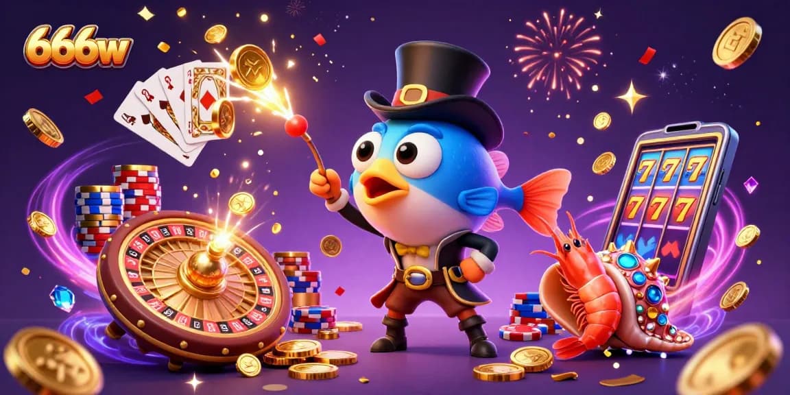 Experience the thrill of winning with 666w's vibrant gaming world featuring a deep-sea anglerfish, pirate shrimp, and gemstone snail.