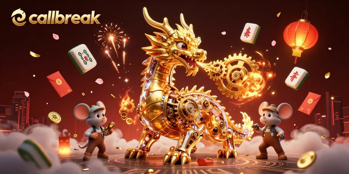 Engage in the thrilling callbreak card game, surrounded by vibrant gaming elements and dynamic visuals.