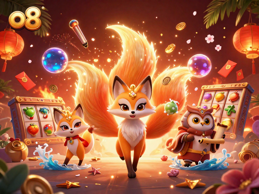 Experience thrilling gameplay with o8's vibrant slot games featuring lucky 7s and colorful symbols.