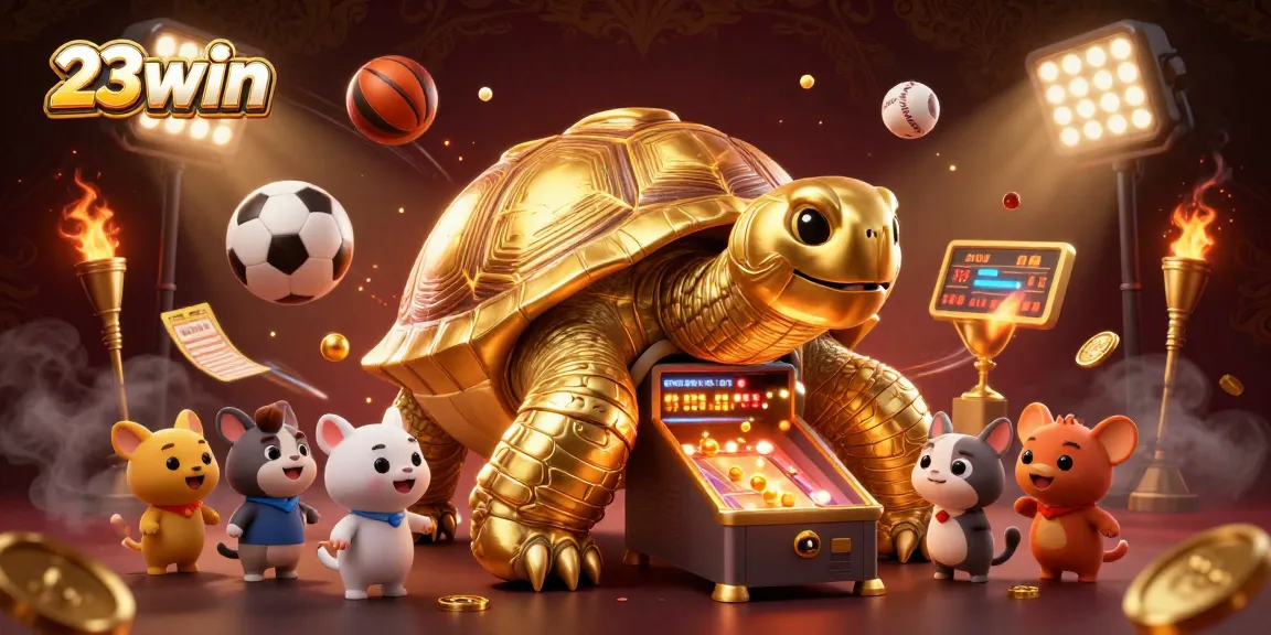 Engage with 23win's thrilling betting experience at our vibrant 3D casino illustration.