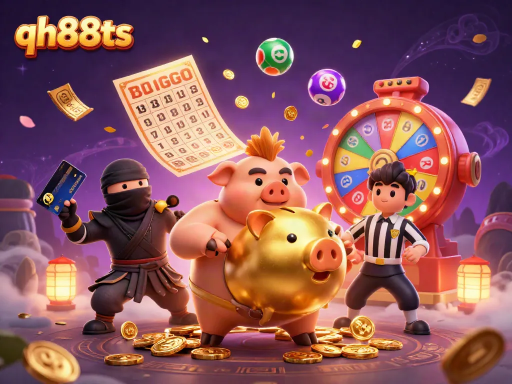 Engage in exciting gambling adventures with the vibrant characters of qh88ts amidst a rich 3D casino environment.