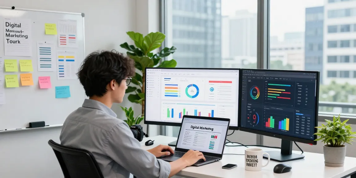 Understanding what are PBN links in a vibrant digital marketing workspace.