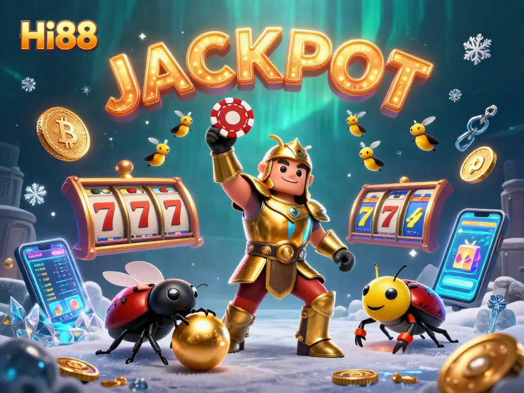 Players hitting the jackpot with Hi88 in an exciting casino scene filled with vibrant elements.
