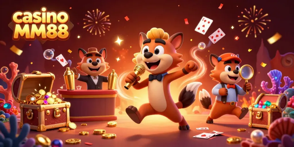 Experience laughter and fun at the casino MM88 with hyenas running a comedy casino club, mixing drinks and checking IDs.