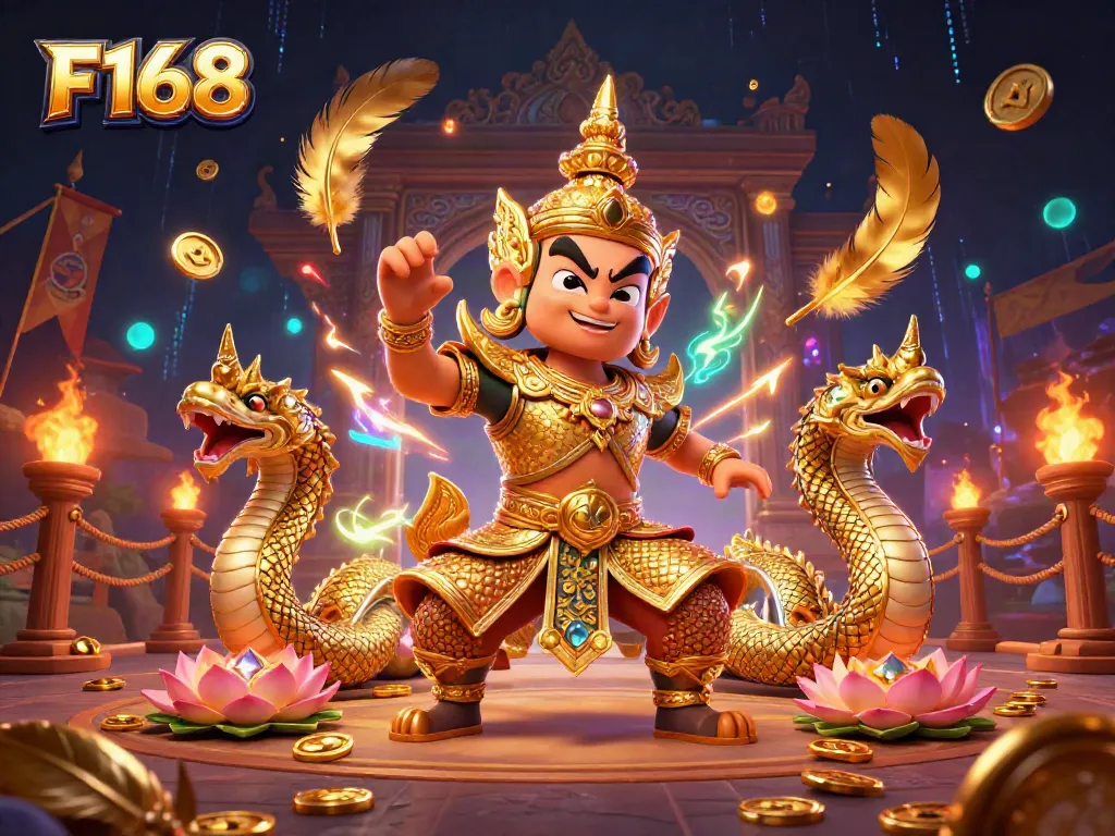 Unleash F168's vibrant energy with immersive casino themes and engaging features in this illustration.
