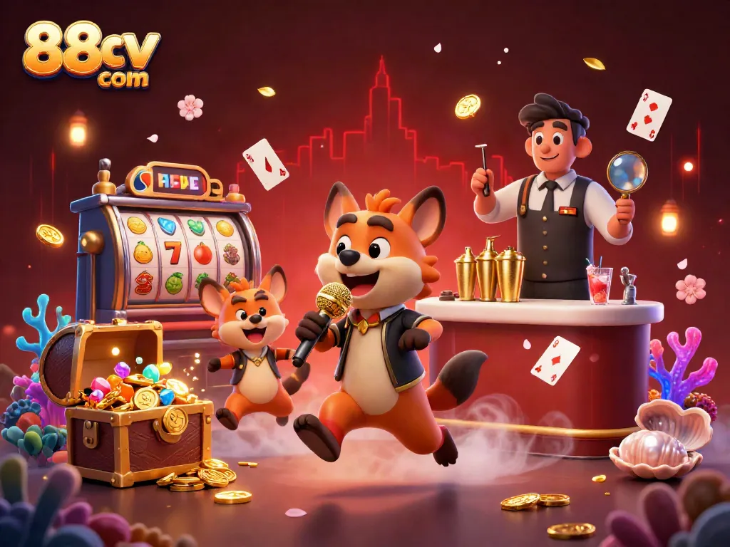 Experience the vibrant casino energy with 88vv com featuring hyenas and classic gaming elements.