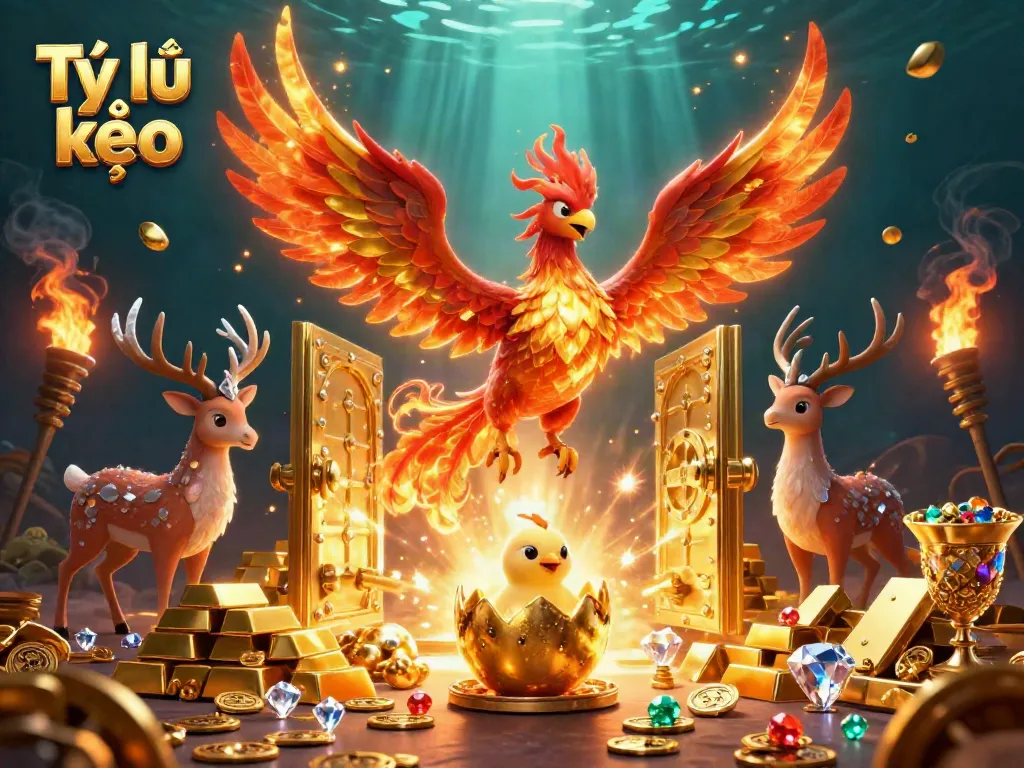 Experience thrilling Tỷ lệ kèo action with vibrant characters and dazzling casino elements in a mystical scene.