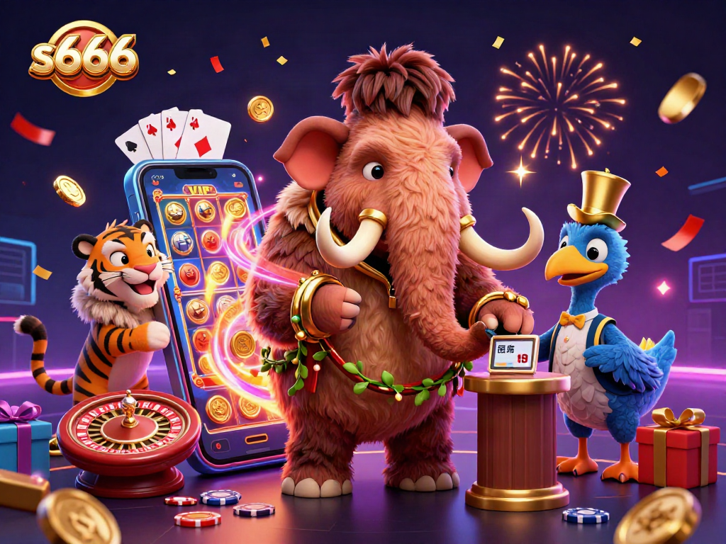 Experience thrilling casino action at s666 with wild cartoon characters and vibrant gaming elements.