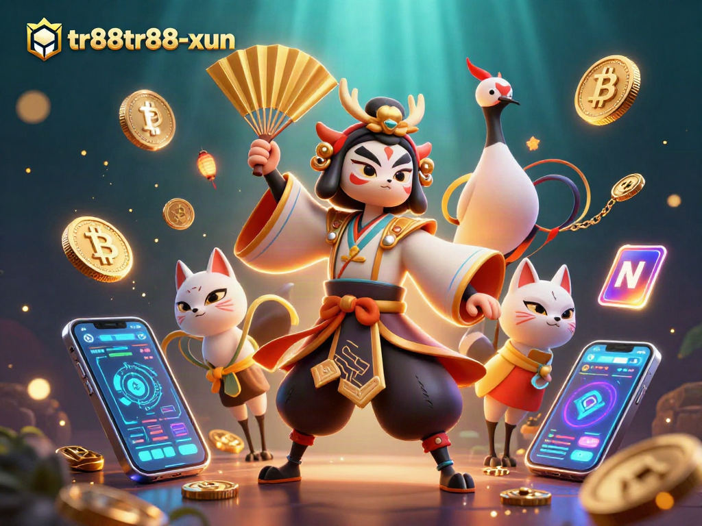 Engage with the thrilling world of tr88tr88-xun through vibrant 3D casino-inspired illustration.