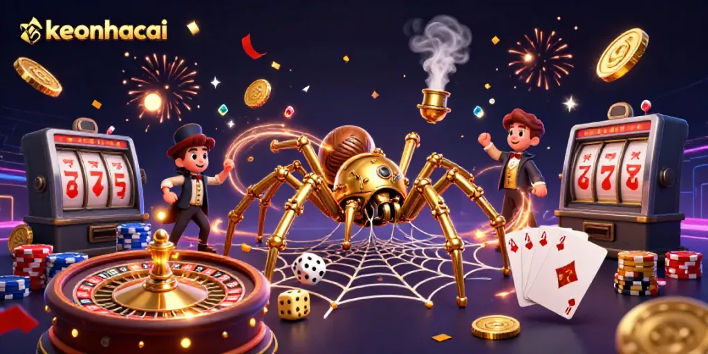 Experience thrill in keonhacai with an exciting 3D casino scene showcasing vibrant characters and rich game elements.