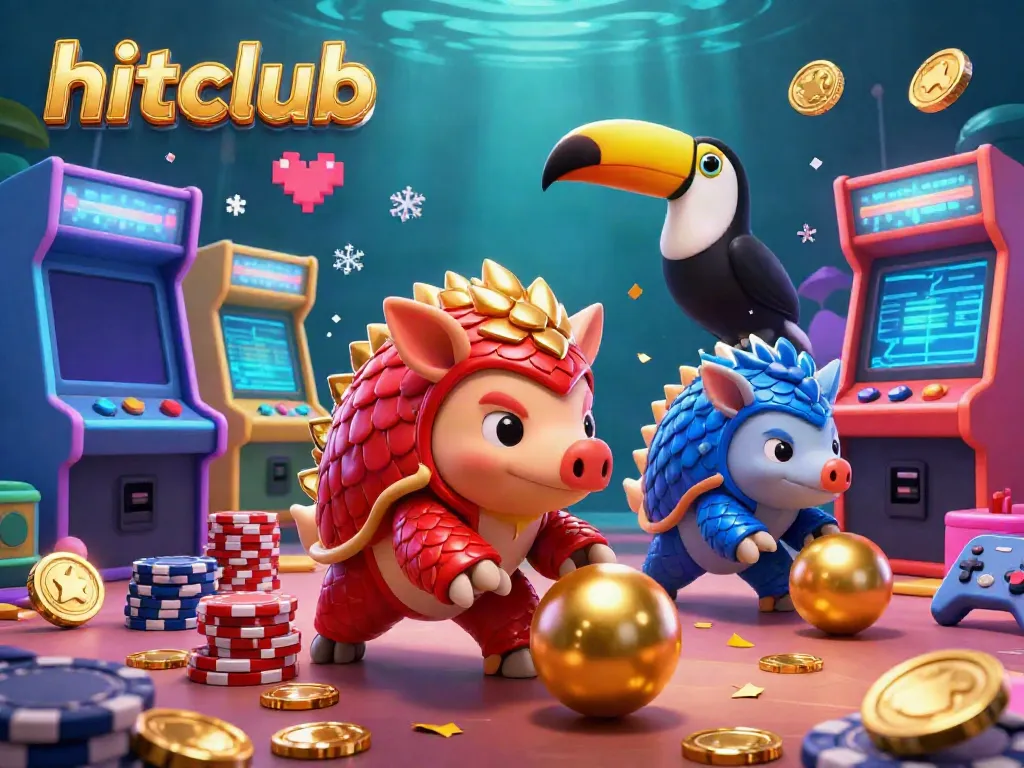 Engaging hitclub game scene with colorful pangolins amid vibrant casino elements.