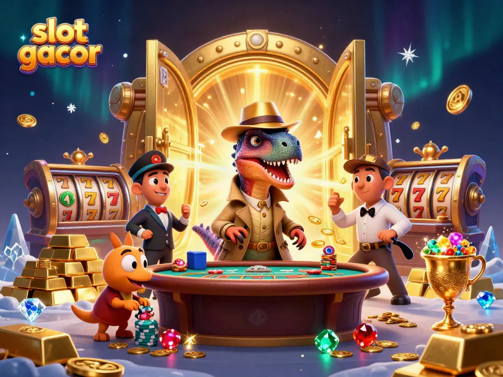 Experience the thrill of slot gacor gaming with exciting characters and vibrant casino elements.