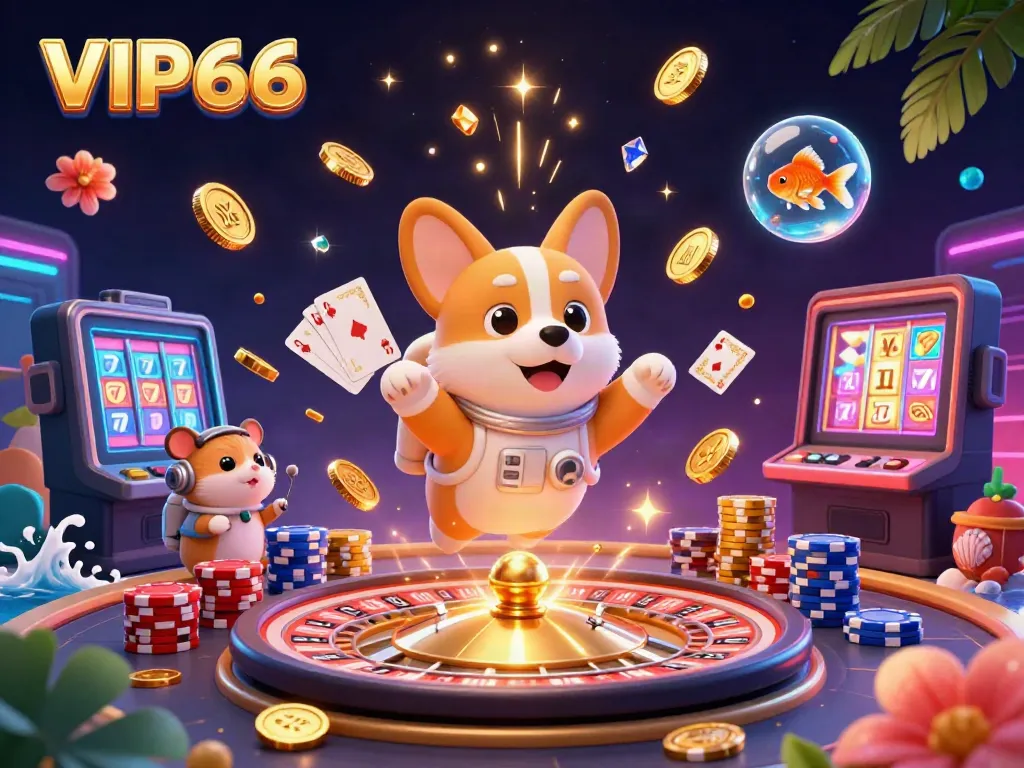 Experience the excitement at VIP66 casino with vibrant characters and immersive gaming elements.