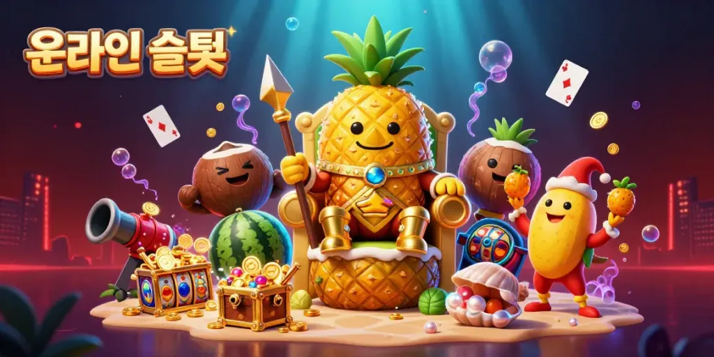 Engage with 온라인슬롯 in a vibrant, detailed casino scene showcasing characters and slot elements.