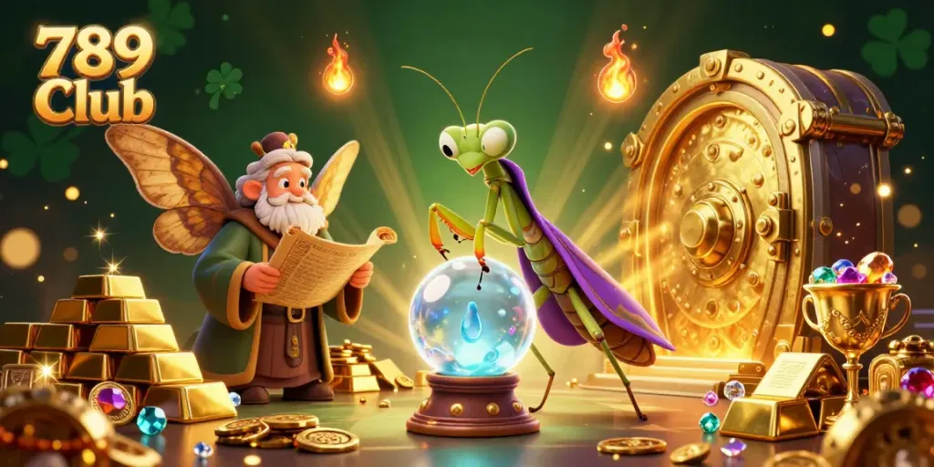 Win big at 789 Club with treasures and fortune told by mystical characters in a vivid scene.