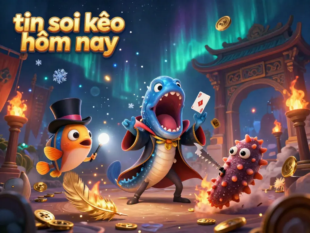 Experience thrilling card tricks with tin soi kèo hôm nay featuring deep-sea gambling characters showcasing their magical skills.