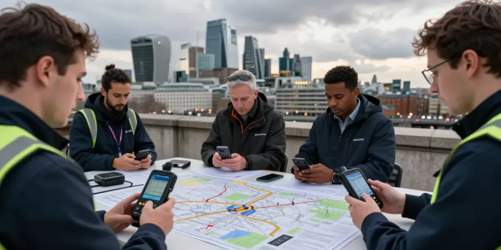 PAS 128 Survey London team conducting utility mapping in urban setting