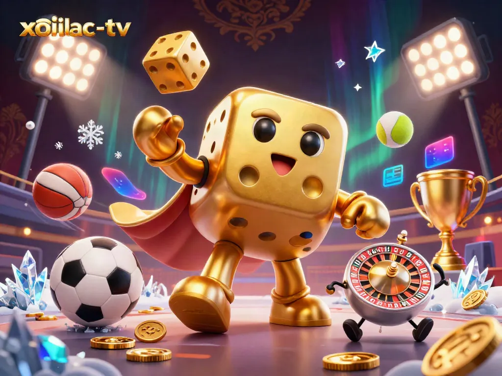 Experience high-quality sports betting action in a vibrant xoilac-tv casino scene, filled with animated characters and dynamic elements.