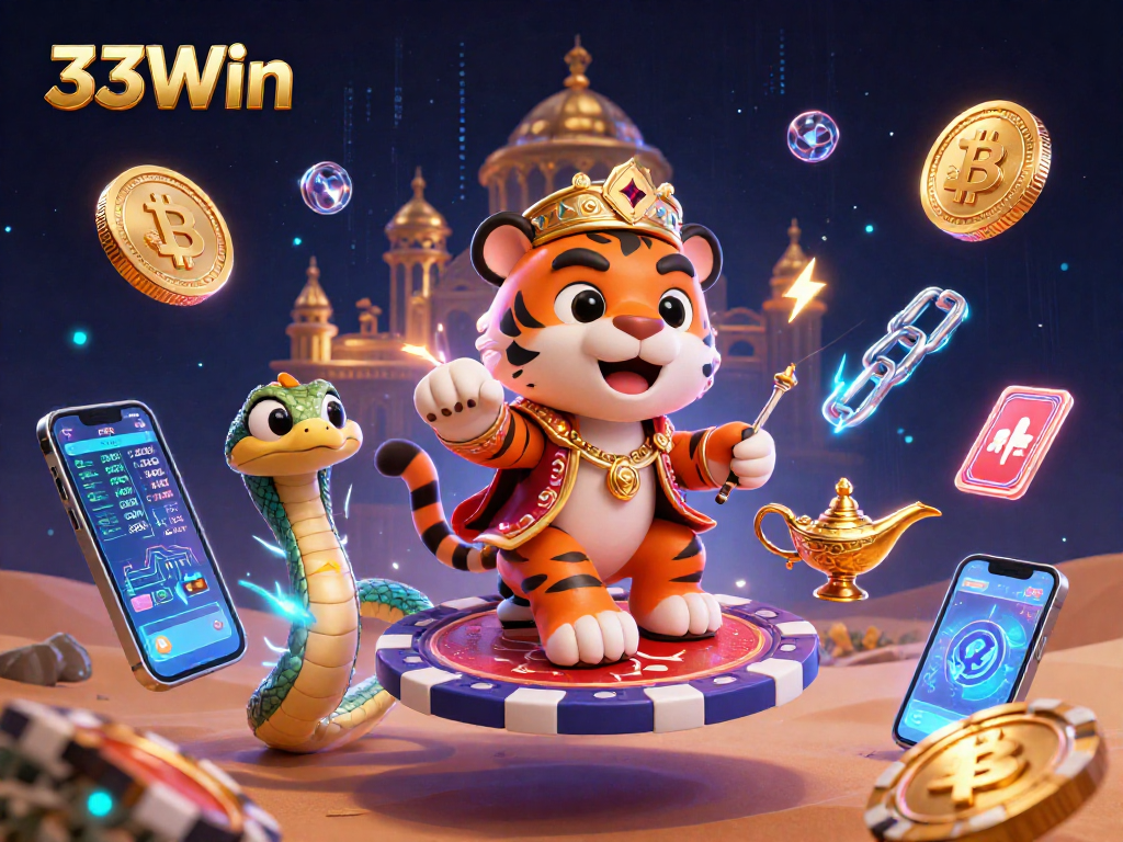 Experience 33Win's vibrant casino adventure with mystical characters and dynamic crypto elements.