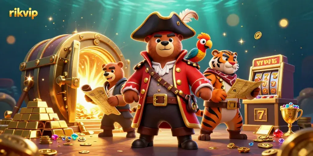 Experience winning fortune at rikvip's vibrant pirate-themed casino adventure