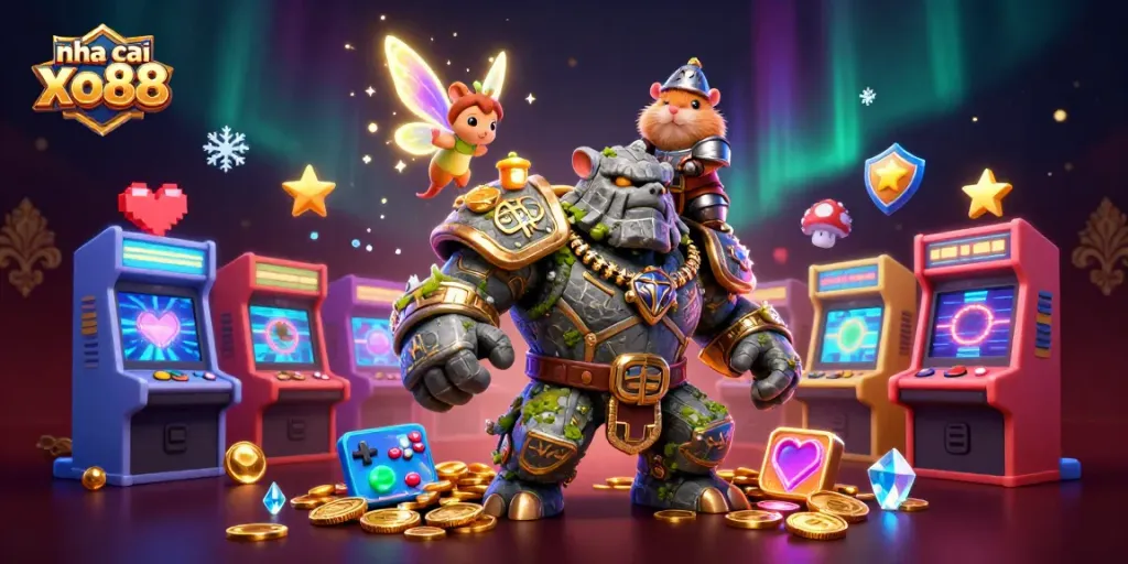 Experience thrilling gameplay with nha cai xo88 in this vibrant 3D casino illustration full of magic.
