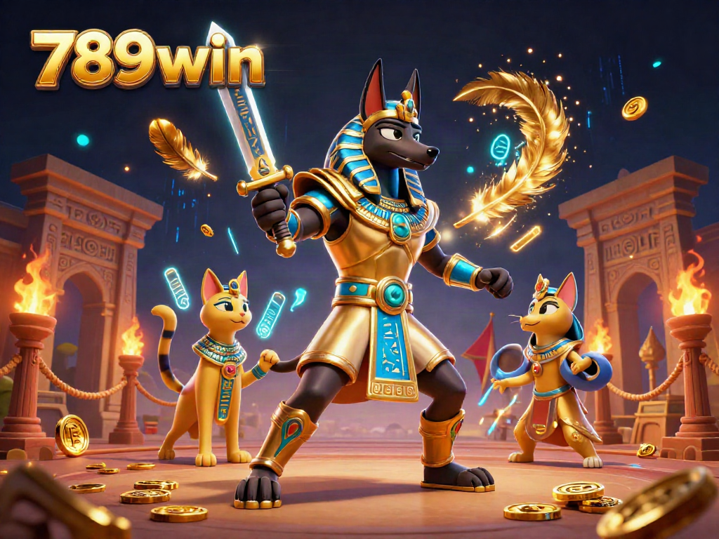 Win exciting rewards at 789win with a vibrant scene of ancient gods and casino elements.