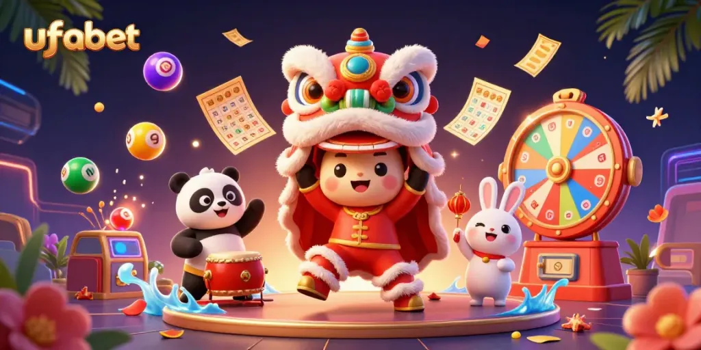 Experience thrilling gameplay with ufabet's vibrant casino activities, featuring colorful lottery balls.