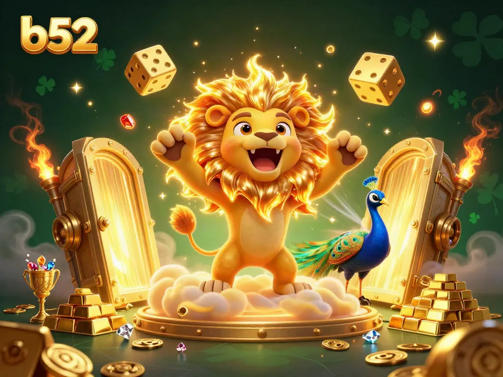 Experience thrilling winning chances at b52 with a vibrant casino illustration showcasing exciting game elements.