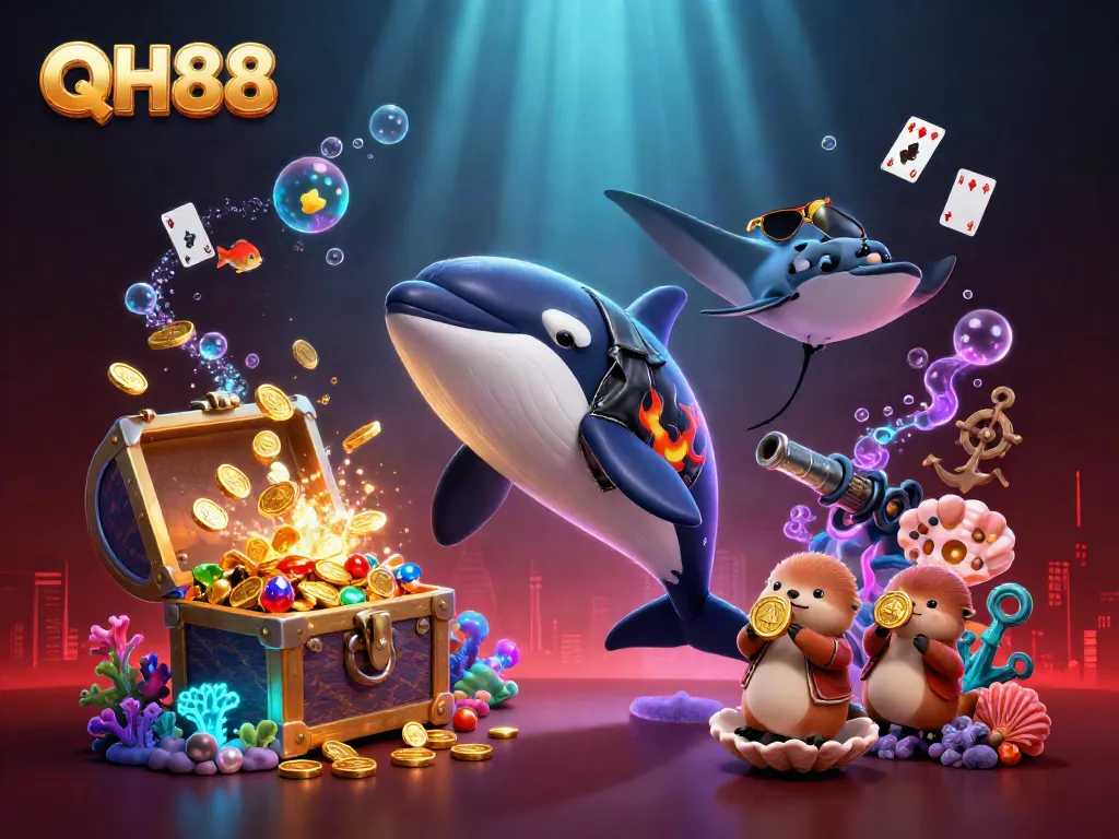 Engage in thrilling underwater adventures with QH88's dynamic gaming elements and vibrant characters