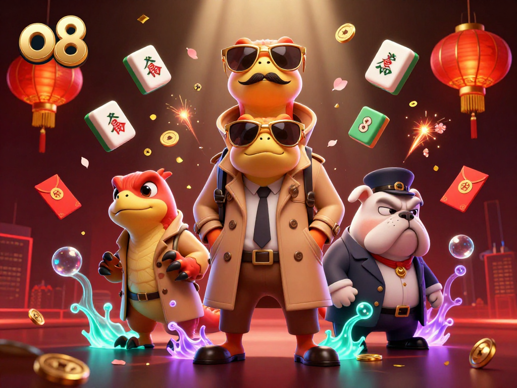 Experience the thrill of o8 as playful raptors attempted to enter a VIP casino, surrounded by vibrant symbols.