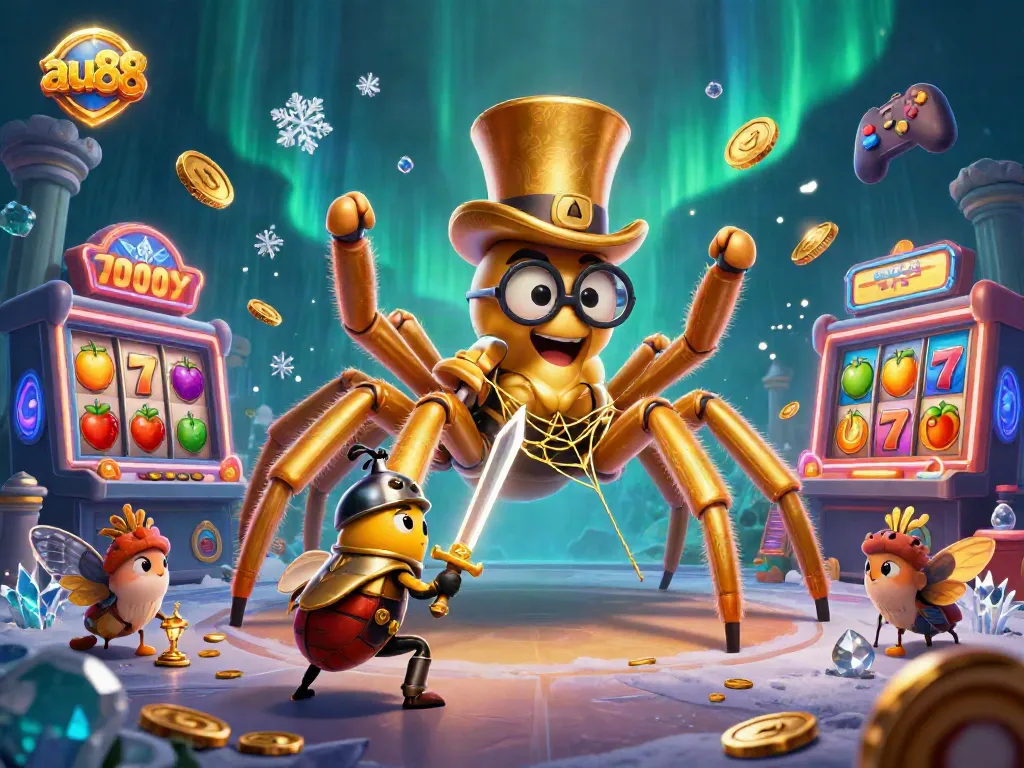 Engage in thrilling casino adventures with au88 as the giant golden tarantula weaves a jackpot web.