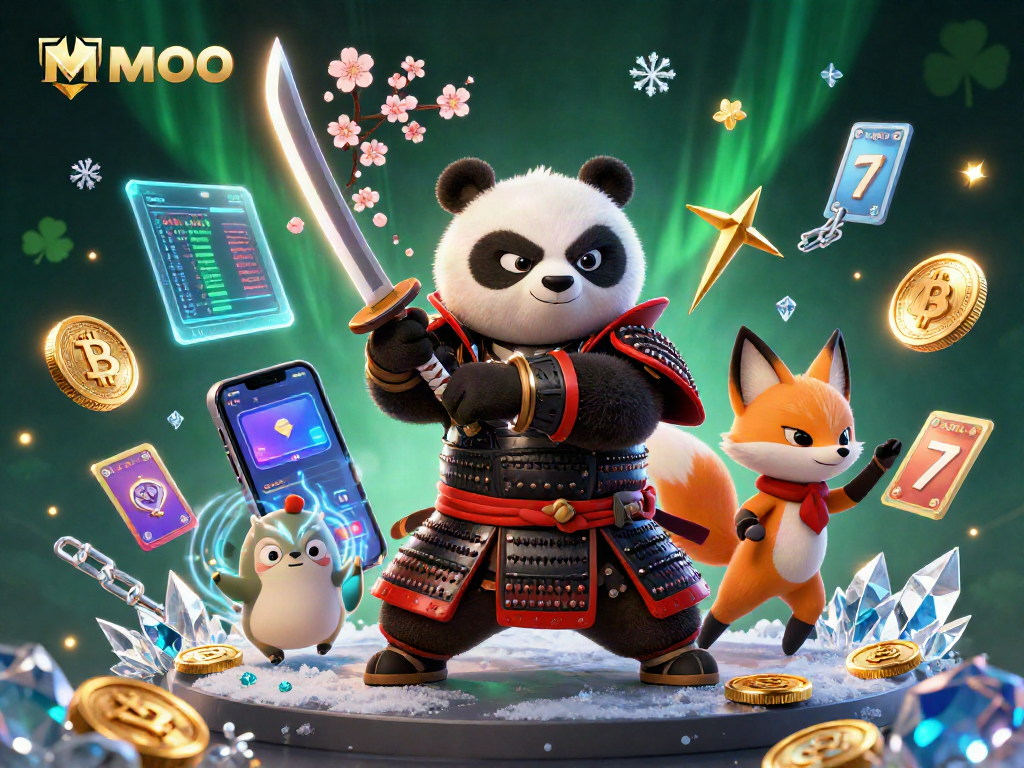 Engage in immersive gameplay at MMOO with vibrant 3D casino characters and dynamic crypto elements.
