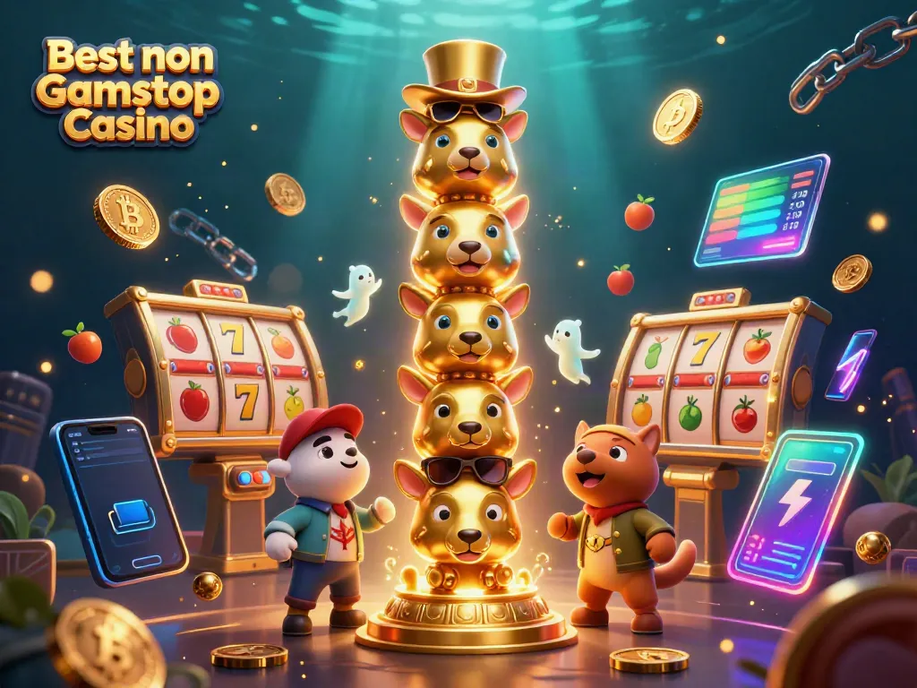 Experience thrilling gameplay at the Best non Gamstop Casino with dynamic slot reels and vibrant fruit symbols.