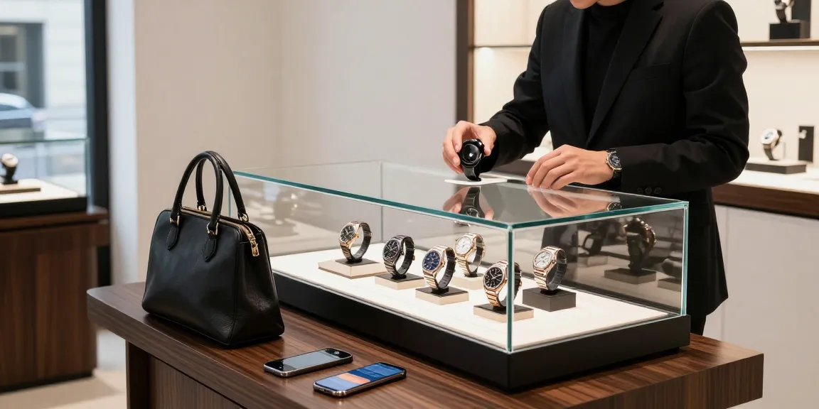 Explore luxury replica watches in a chic urban retail setting, highlighting premium craftsmanship.
