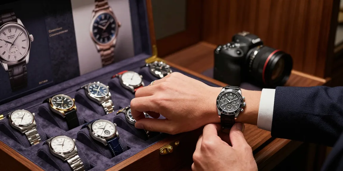 Super clone watches displayed in a luxury boutique, highlighting exquisite craftsmanship and elegant design.