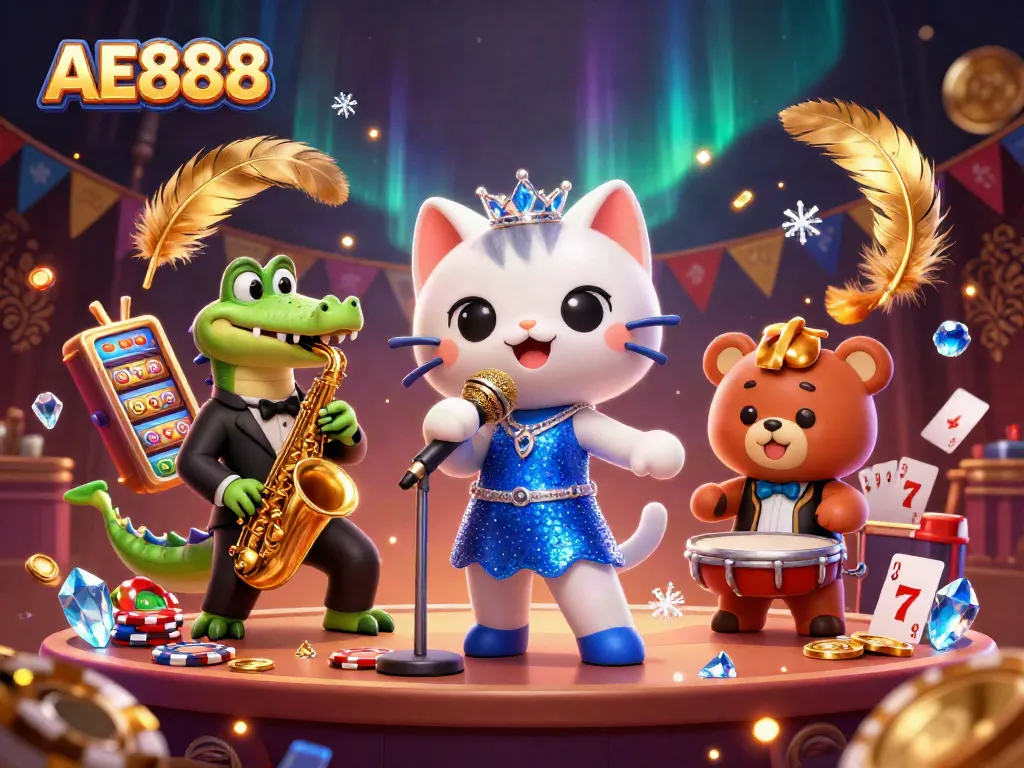 Experience thrilling slots at AE888 with lively characters and a vibrant casino atmosphere.