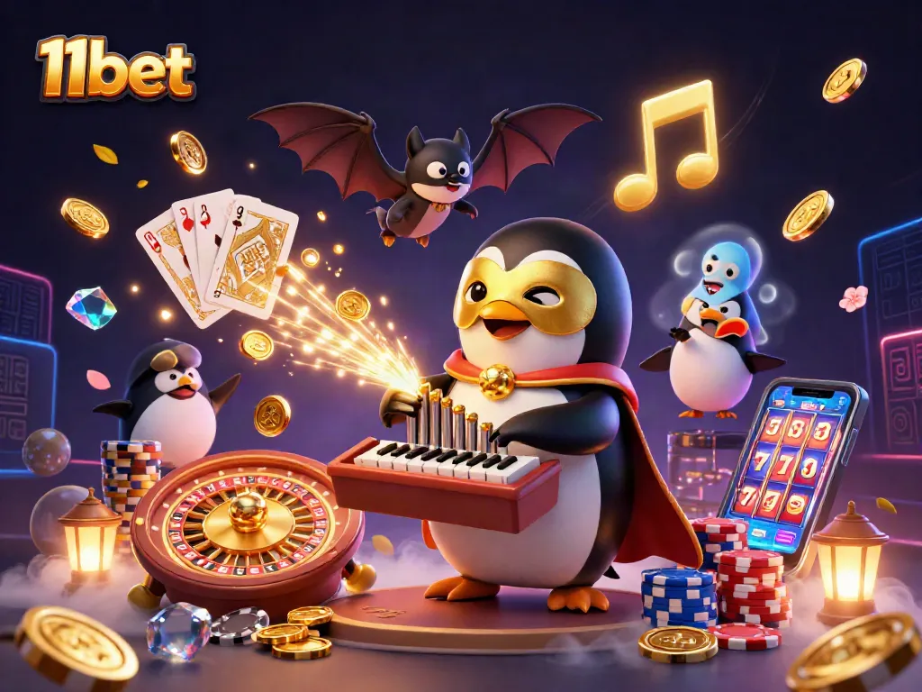 Engage in thrilling gameplay at 11bet with vibrant characters and dazzling casino elements.